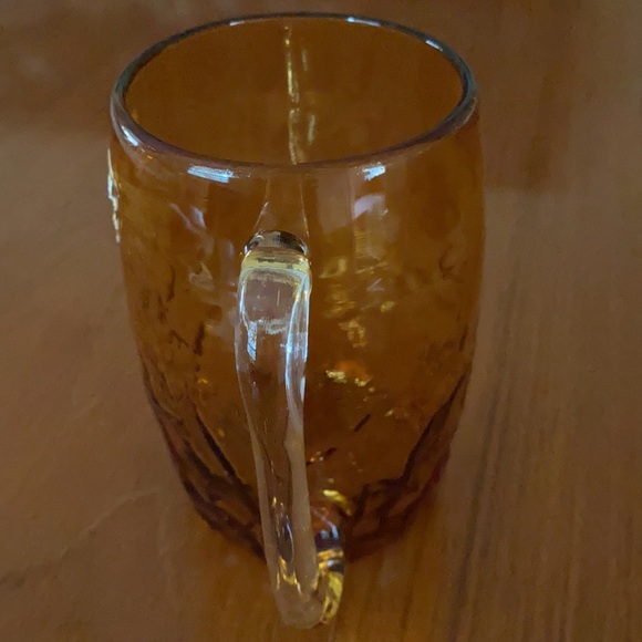 VINTAGE Amber Dimpled Glass Mug Handblown by Pilgrim Glass Co. - Picture 2 of 9